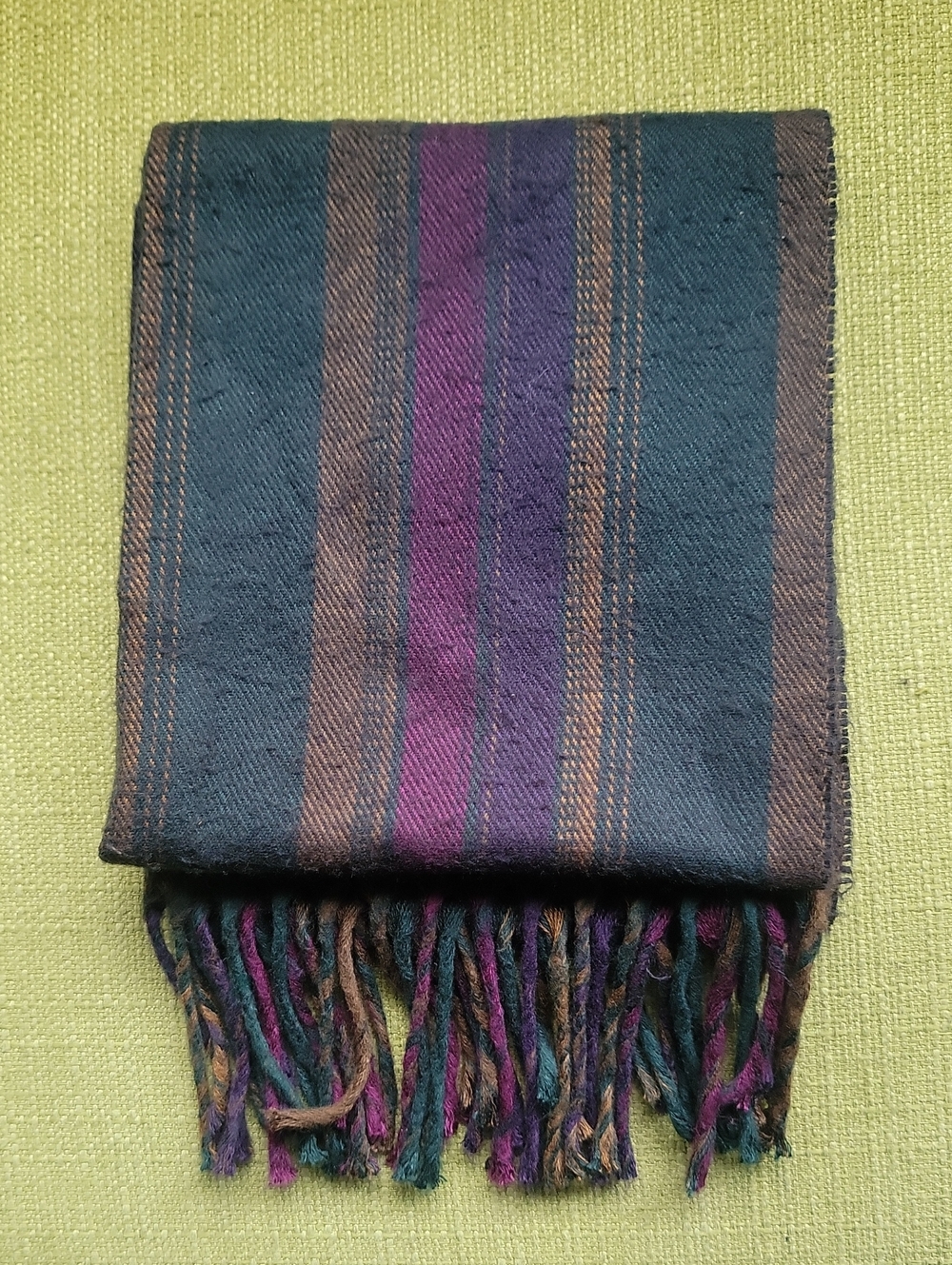 Christian Dior Striped Scarf in Blue, Purple & Brown Tones